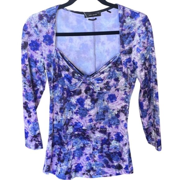 Isabel Marant Gubaia Floral Velvet Top Purple Size 42 Large New - Picture 2 of 16